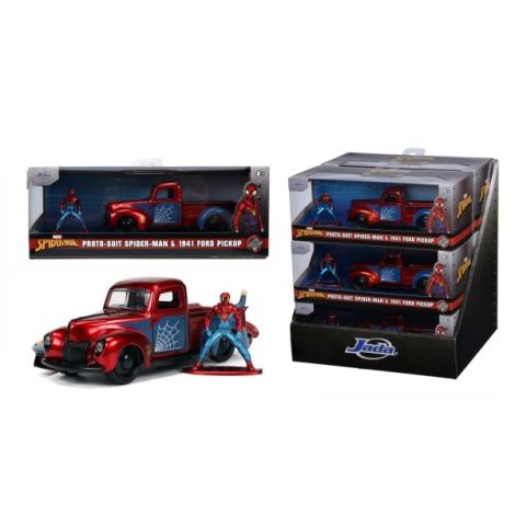 Jada Marvel Set Masinuta Metalica Ford Pick Up Scara 1:32 Si Figurina Metalica Spider Man - imagine 9